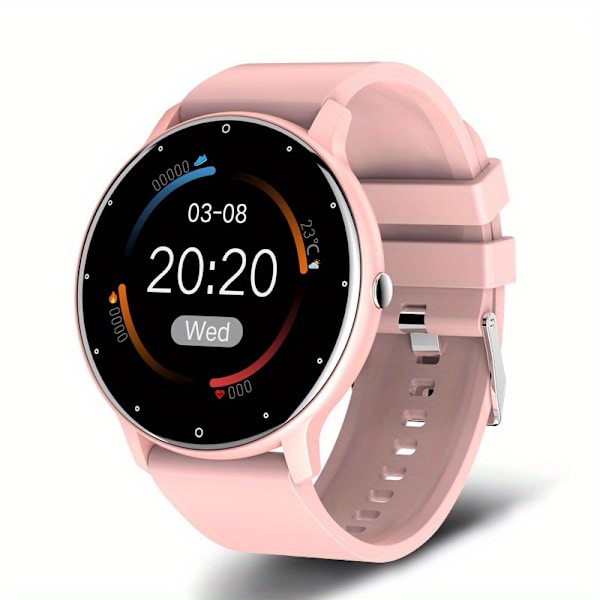 Enkle smarte ure Puls Sport Multifunktion Vandtæt Smartwatch med fuld touchskærm Pink