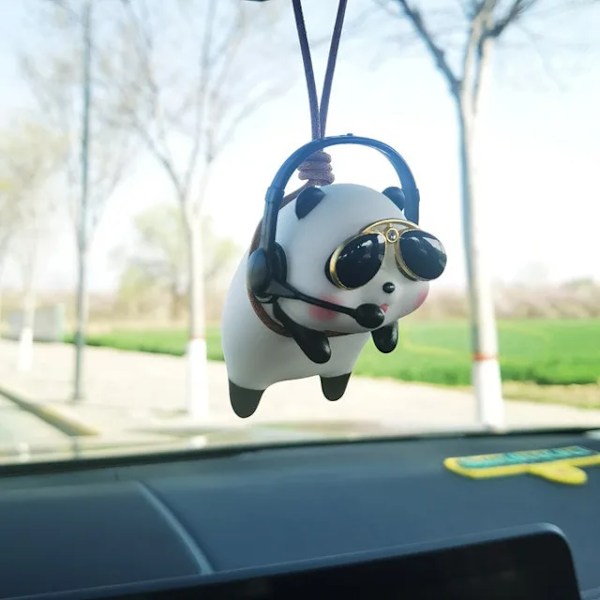 Søt Panda/Gris/Tiger Bilhengende Auto Backspegelhengende Swing Pig Coche Innredningstilbehør Kreativ Gave E