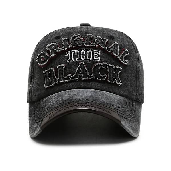 Retro Brevbroderi Baseballkepsar Vår Sommar Män Kvinnor Bomull Justerbar Casual Hip Hop Streetwear Solhattar y2k hatt black Justerbar