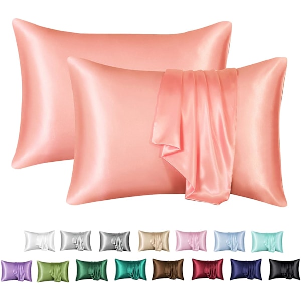 Silke Satin Örngott 2-pack (uten fyllmiddel) Blush 50X66cm Blush 50X66cm