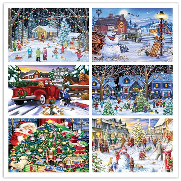 Julklapp Vuxen 1000 bitar julpussel Pedagogiska stress relief