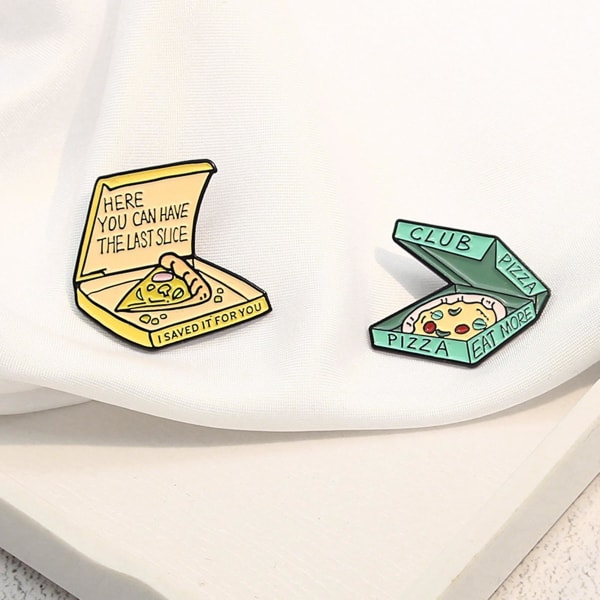 Farfi 3st Broscher Emalj Dekorativt Modetillbehör Skivad Pizza Emaljmärke Lapelnålar för ryggsäck