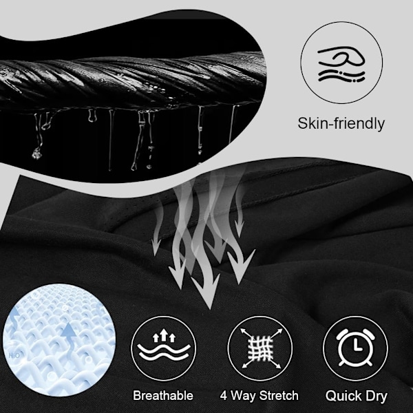 Damernas badshorts, hög midja, magkontroll, boardshorts, snabbtorkande för strand & simning L