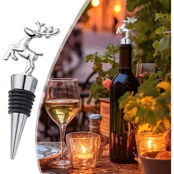 Julevinsstop - Genanvendelig Hjorteflaskestop til Fest eller Bryllup Christmas deer