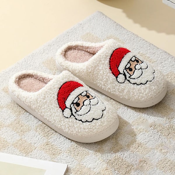 Varma och bekväma julälgplyschtofflor för sovrummet Red Santa C 42/43 EU