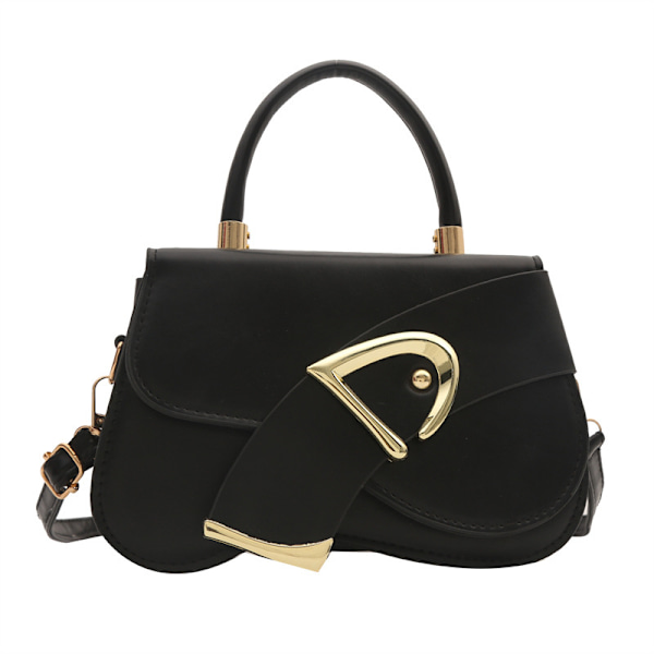 Trendig specialintresse design all-match liten fyrkantig väska damväska 2024 västerländsk stil enfärgad textur crossbody handväska Svart