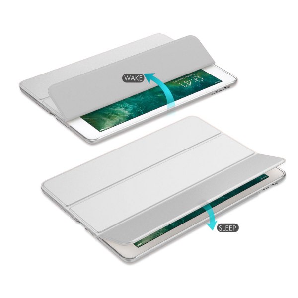 CQBB Smart Case kompatibel med iPad Air 3 10,5", genomskinligt magnetiskt case med matt baksida med Auto Sleep/Wake-silver