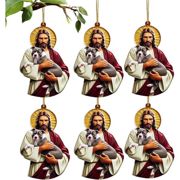 Set med 6 Akryl Julgranspynt, Unika Semesterdekorationer för Trädet Dimensions (cm):