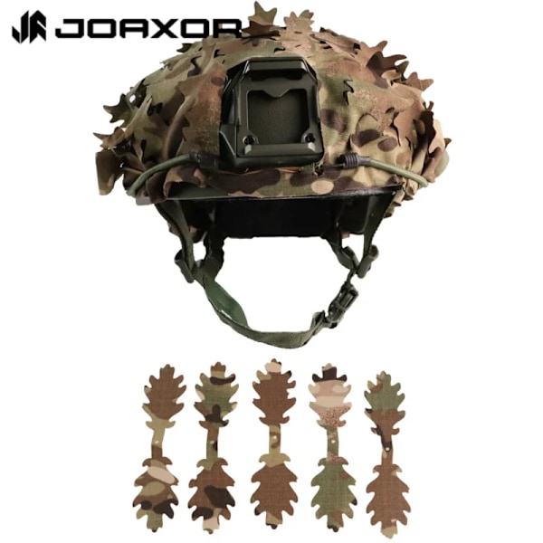 Taktisk täckning Andningsbart Mesh Camo Camouflage Cover Perfekt för taktisk militär utrustning, stridshjälm Leaf style FG