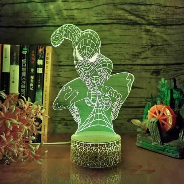 Spiderman 3D natlampe Marvel Actionfigur Spider Ma