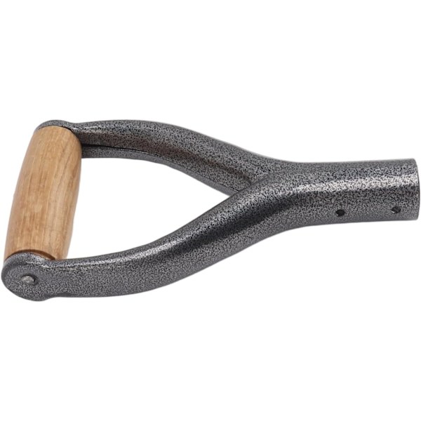 Kraftverktögshandtag, Spadehandtag Y-format 12,22 Tum Spadhandtag med Innerdiameter med Trägrepp för Trädgårdsgrävningsverktyg (Silver) Silver