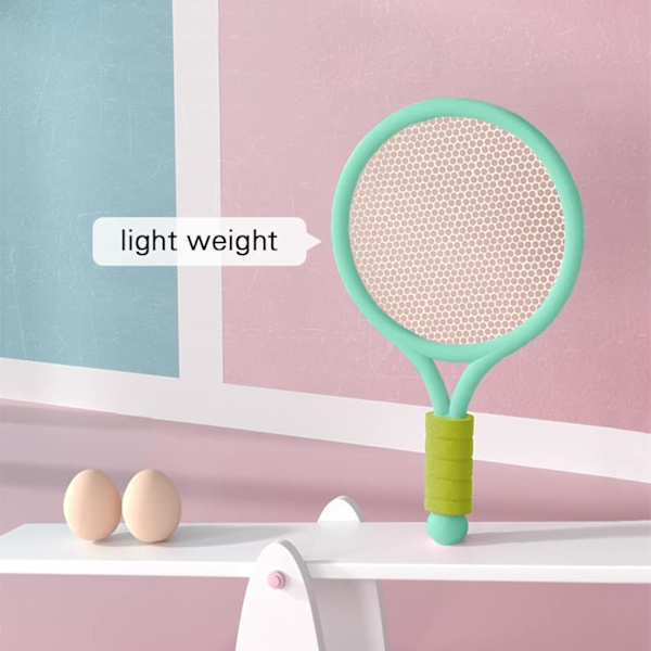Tennis- och Badmintonset för Barn - Racket Leksak, Bärbart Set för Barnens Utomhussporter Pink green