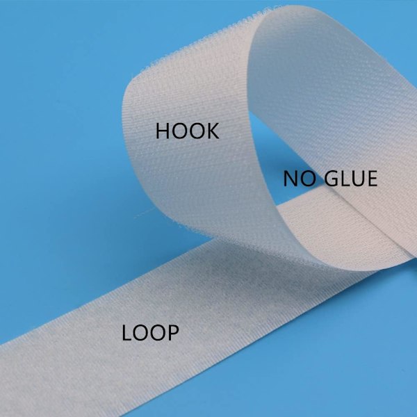 Ommeltava koukku- ja silmukkakarvanauha, 25 mm:n ommeltava nauha, ei-liimautuvat kiinnitysnauhat (musta, 25 mm x 25 jaardia) Svart 25MM x 25Yards