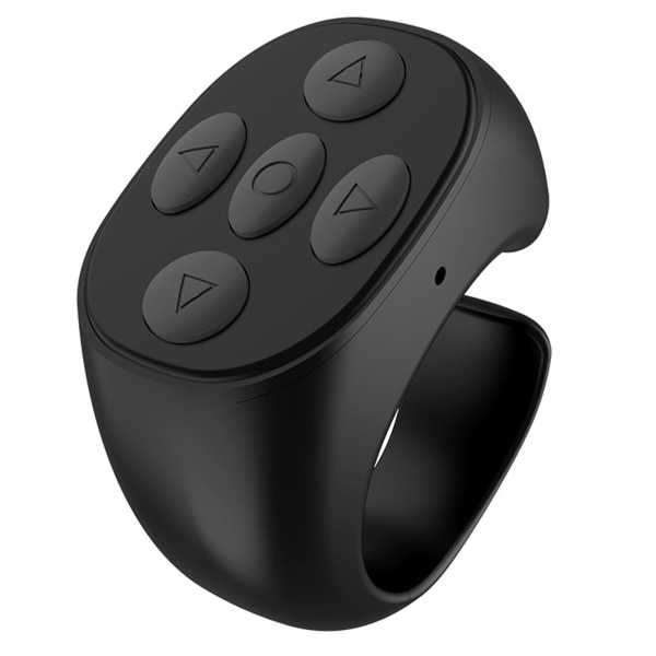 Tik Tok Ring Bluetooth Fjärrkontroll Bärbar Fingertop Selfie svart One-size