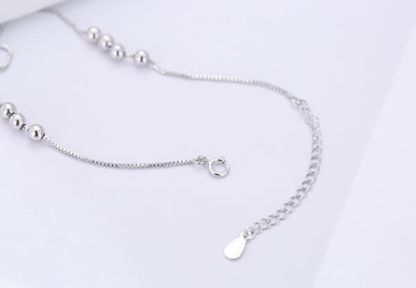 925 Sterling Silver Anklet Liten Pärla Anklet Dam Sterlin