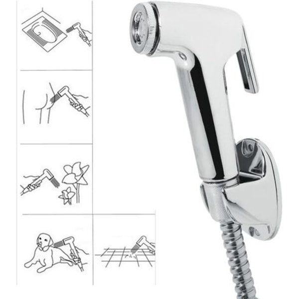 Håndbruser Bidet Håndbruser Bidet Multifunktion WC Bidet Brusespray Sæt med Slangeholder og Shattaf Vægmontering AB