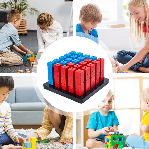 4-i-rad Connect-spill | Romlig tenkning puslespill sjakk for barn og voksne