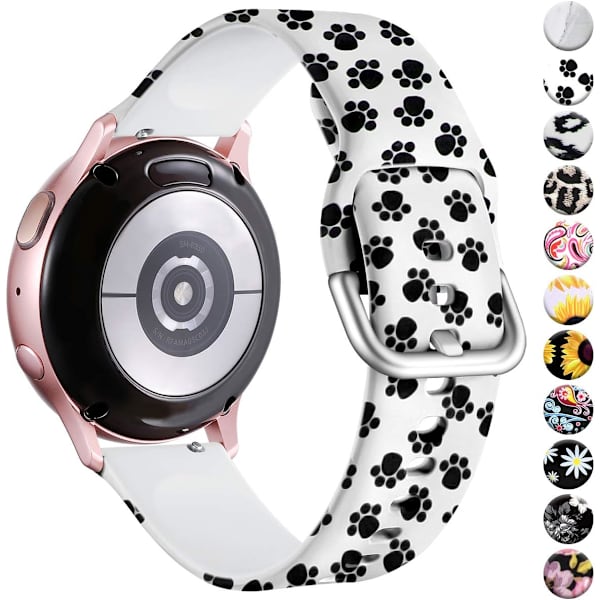 Rem kompatibel med Samsung Galaxy Watch Active / Active2 40mm / 44mm, 20mm mjuka silikonremmar Kompatibel med Samsung Galaxy Watch 42