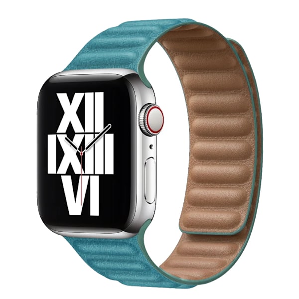 Nahkaremmi Apple Watch -kellolle 45mm 41mm 44mm 40mm Alkuperäinen Magneettinen Silmukka Linkki Ranneke iWatch Ultar2 49mm 9 8 7 6 SE 3 42mm Baltic Blue