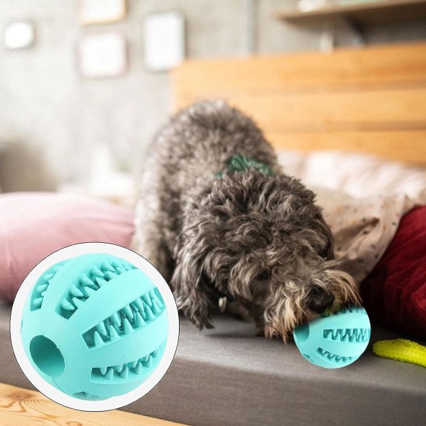 SQBB katt- och hundsnackboll Pet leksaksbollar, pipiga gummibollar, interaktiva hundtandsprickande bollar