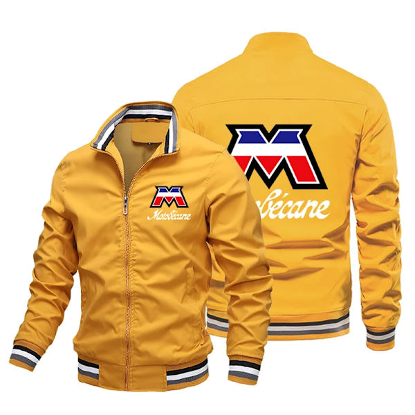 Motobecan - Herre Sykkeljakke, Baseball Skjorte, Avslappet Trench Rock, Street Hip-Hop Stil, Arbeidsjakke black L