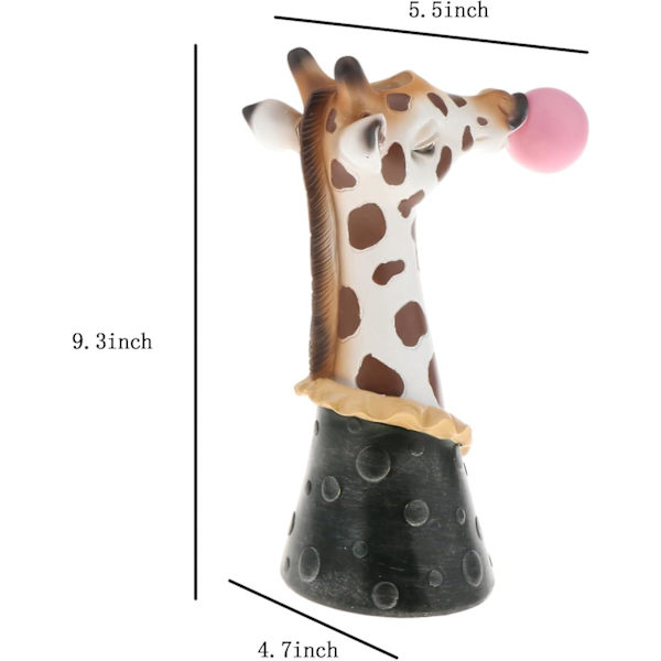 Giraff Vas Resin Djurhuvud - Bubbles Blåsande Djuransikte Torr Blomstervas för heminredning