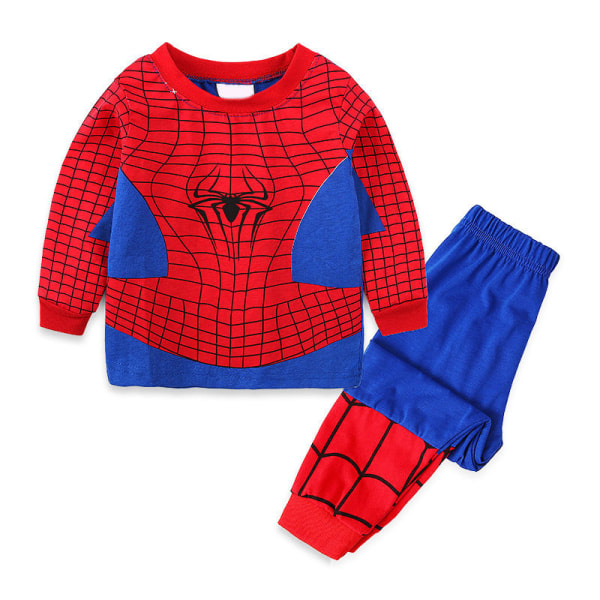 2 st set Spider-Man Pyjamas Barn Super Soft T-Shirt Byxor A 120CM