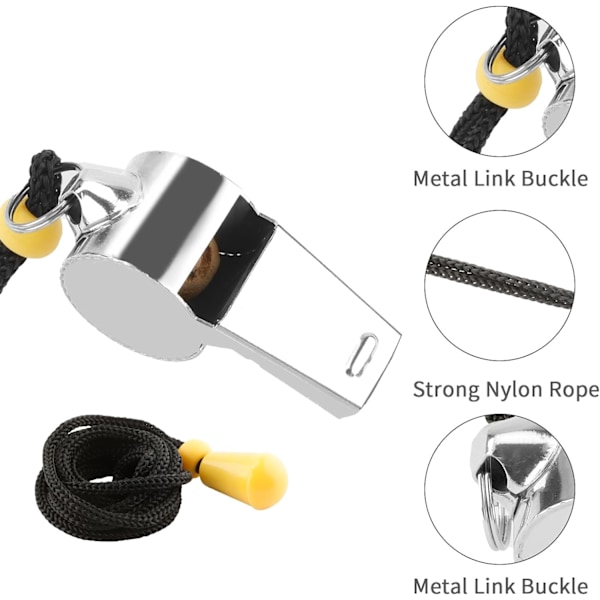 Høylyd Whistle for Trenere, med Lanyard - Perfekt for Dommere og Lærere 6 packs