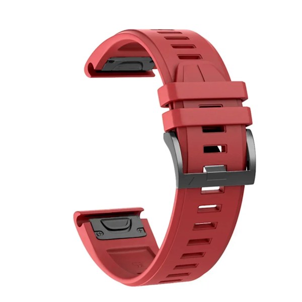 22 mm 26 mm silikonrem för Garmin Fenix ​​7X 7 Pro Solar/6X 6 Sapphire 5 5X Plus 3 3HR/Epix QuickFit WatchBand 1:1 Officiellt band style2 Röd style2 Red QuickFit 26mm