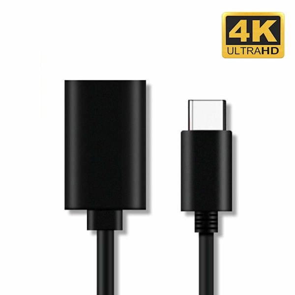 USB-C till Display-adapter (4K60 Hz), Bärbar USB-C-adapter AV-konverteringskabel för MacBook Pro, MacBook Air, iPad Pro, Pixelbook, XPS, Galaxy och mer