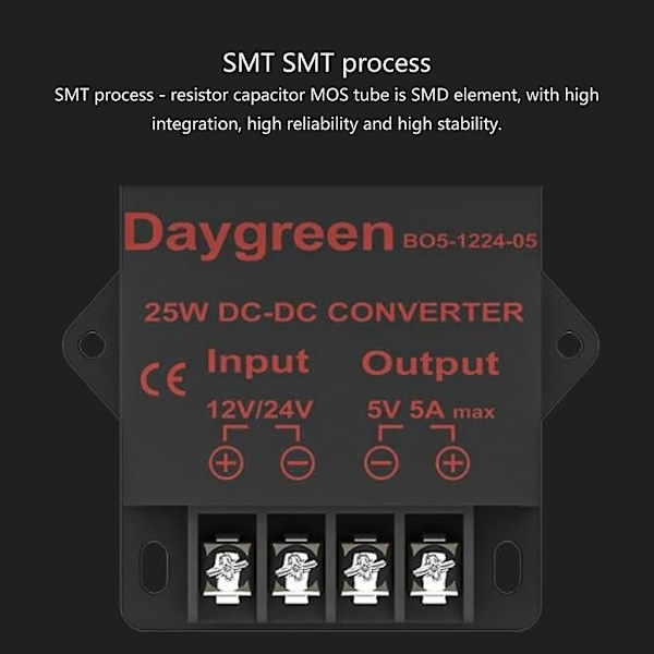 DC12V 24V til 5V 5A omformer DC-spændingsreducer Buck Converter F