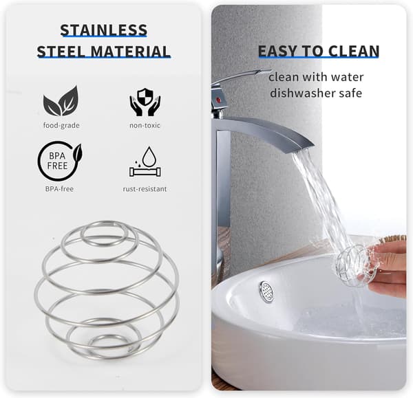 4 stk store rustfrie stålkule for proteinshaker og melkeshaker Stainless Steel 4