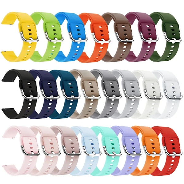 20 mm 22 mm silikoninen ranneke Samsung Galaxy Watch Active 2 Watch 3 4 5 6 45 mm 42 mm 47 mm Gear S3:lle, ranneke Amazfit bip Color 17:lle ja Gear Sportille