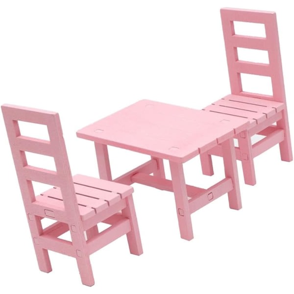 CQBB 1/6 dockmöbel, fyrkantiga trästolar 3 st/ set, dockskåp Matsal Vardagsrumsinredning, 12 tums dockmöbler modell leksak, rosa
