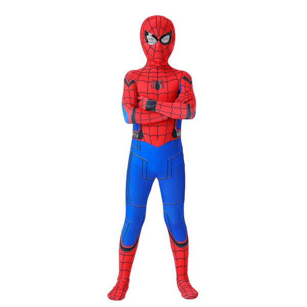 Vuxna Barn Spider-man Peter Benjamin Parker Cosplay Dräkt Pojkar Superhjälte Outfit Jumpsuit（150cm） SQBB