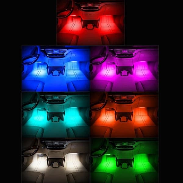 4 stk. LED-strips til bilinteriør