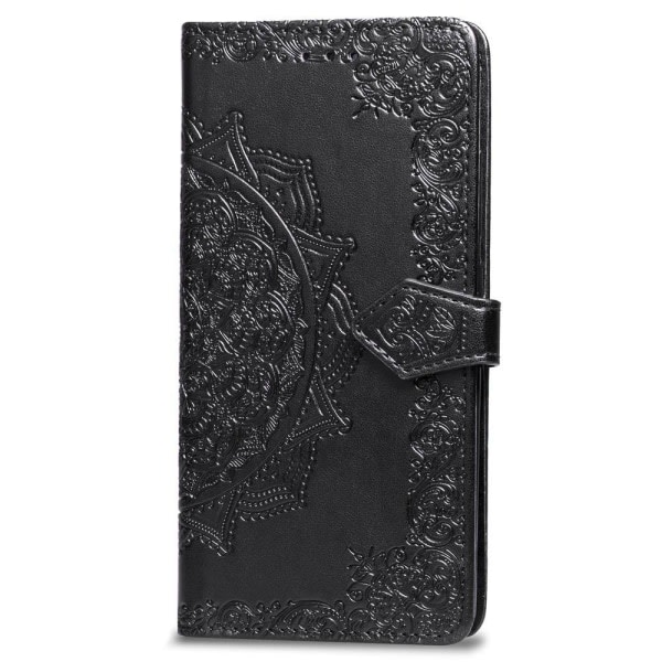 iPhone 7/8/SE (2020/2022) - Mandala Læder Etui - Sort Sort Sort