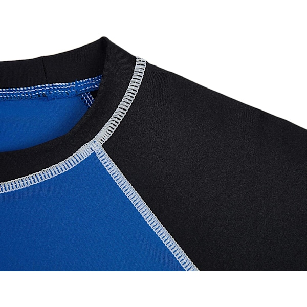 Herre kortærmet hurtigtørrende badetop surf UV solbeskyttelse badedragt (blå sort) XL blå sort blue black xl