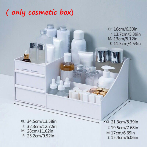 Sminklåda för kosmetikaförvaring vit 34,5x21,3x16cm vit 34,5x21,3x16cm