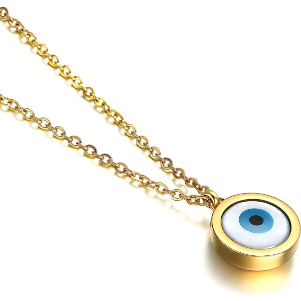 CQBB Guld Evil Eye Pendant Halsband för kvinnor Flickor Rostfritt stål Amulett Smycken Present för flickor Pojkar