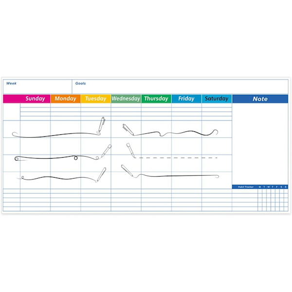 Vecko- och månadsplanerare | Hemskoleväggkalender | Laminerad väggplanerare | Stor whiteboardkalender, 43,18 x 88,9 cm/17 x 35 tum för