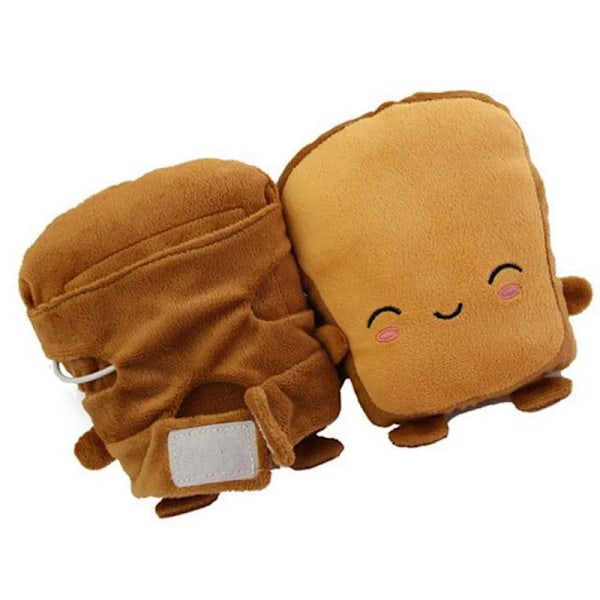 1 Par USB Søt Panda Toast Form Varme Hansker Oppvarmede Håndvarmere Oppvarming Halvfinger Vintervarme Hansker For Office Julegave A