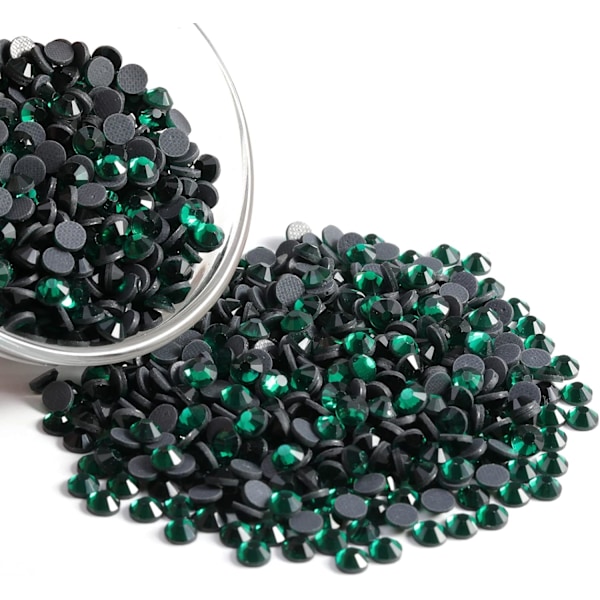 1600 stk Smaragdgrønne Hotfix Rhinestones, SS20, 4,6-4,8 mm for Håndverk & Klær Emerald SS20