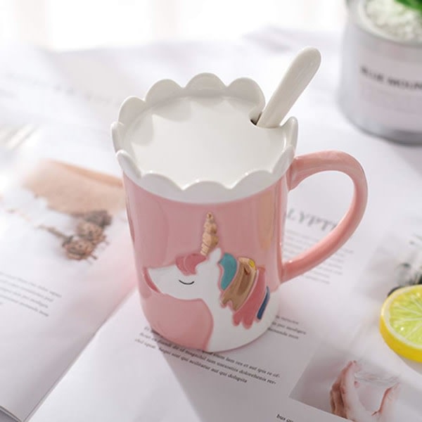 Söta muggar Ceramic Unicorn Mug rolig kaffemugg Unikt mjölkte SQBB