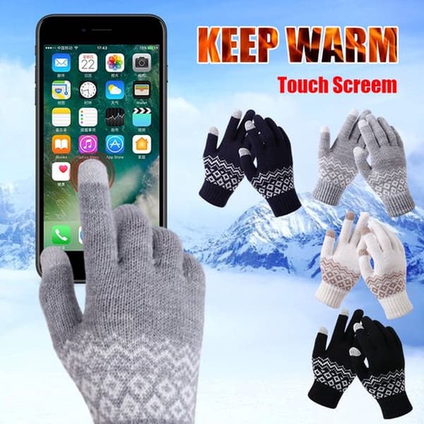 Touchscreen Vinterhandsker I Luffer I Touch Tip Handsker I Unisex I One Size I Hvid