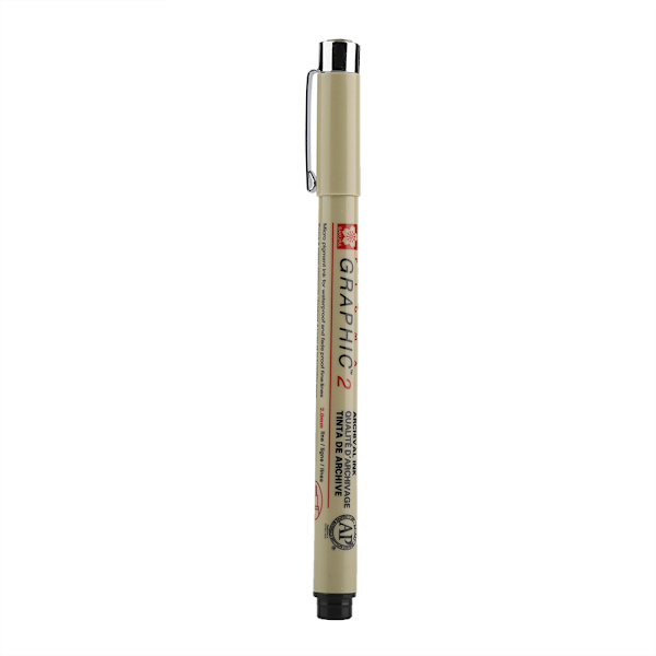 Ritpenna för teckning, skiss, pigment, linjekonst, bläckpenselspets, hantverkspenna (1,0 mm)