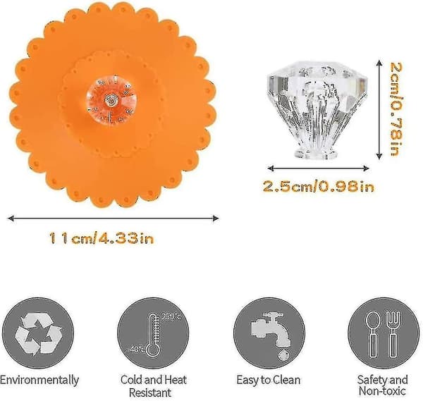 8 stycken Silikonkopplock, Livsmedelsklassad Silikon Dricksglas Lock Cover Glas Lock-max