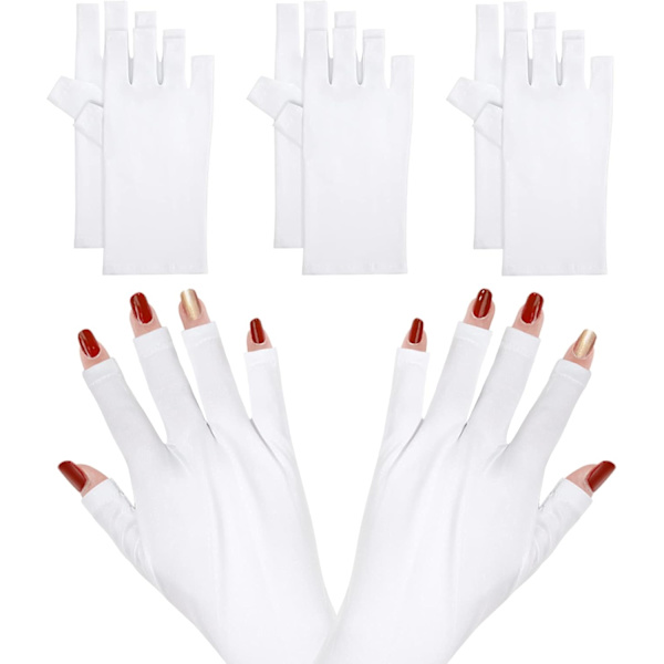 Nagelhandsker UV-beskyttelseshandsker Fingerløse handsker Manicure Gel N