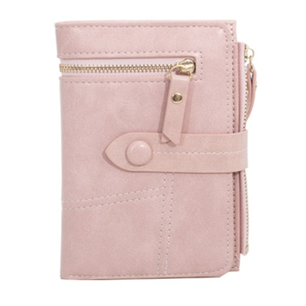 CQBB Läderplånböcker för kvinnor Liten kompakta kreditkortshållare rosa