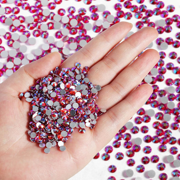 14400 stk Lys Siam AB Flatback Rhinestones til DIY Håndværk, SS16, 3,8-4,0 mm Light Siam AB SS16/14400pcs